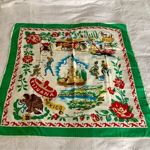 Vintage Souvenir Scarf Tijuana Mexico
